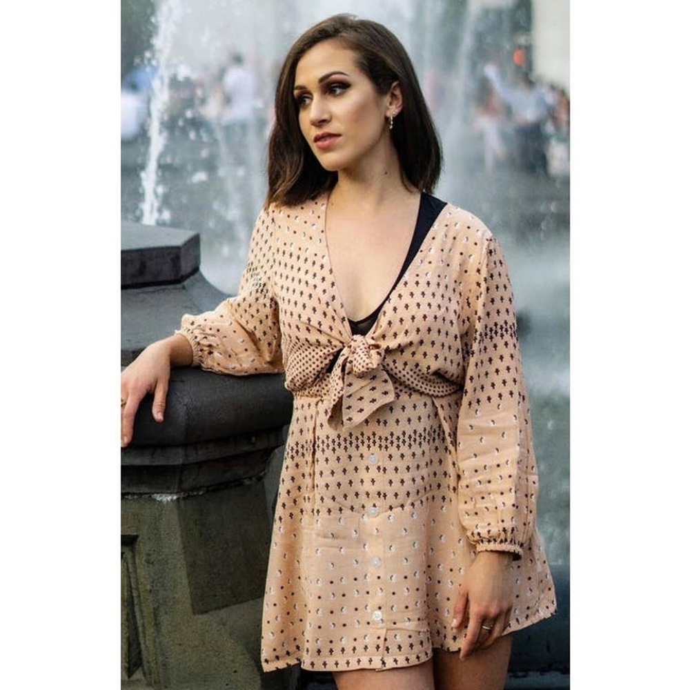 Faithfull the Brand x Anthropologie Trinidad Tie-Front Mini Dress